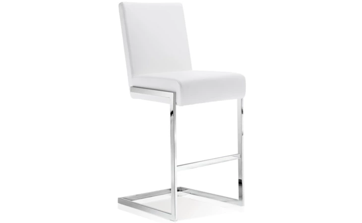 SEF313126B  ABBY BAR STOOL SYNTHETIC LEATHER WHITE, CHROME