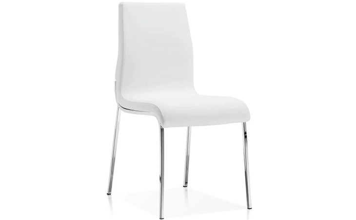 SEF314126  MAX SIDE CHAIR SYNTHETIC LEATHER WHITE, CHROME