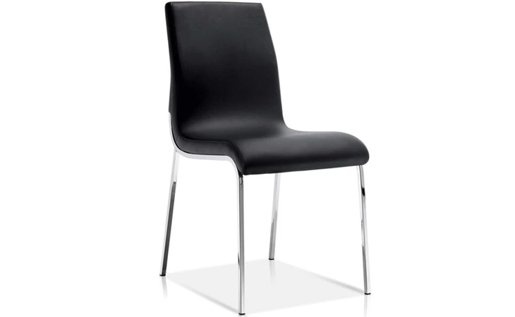 SEF314174 MAX SIDE CHAIR SYNTHETIC LEATHER BLACK, CHROME KORSON  SEF314174
