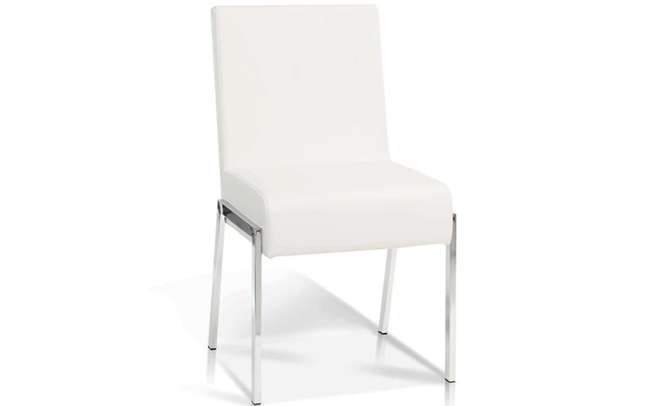 SEF317026  CORRY SIDE CHAIR SYNTHETIC LEATHER WHITE, CHROME