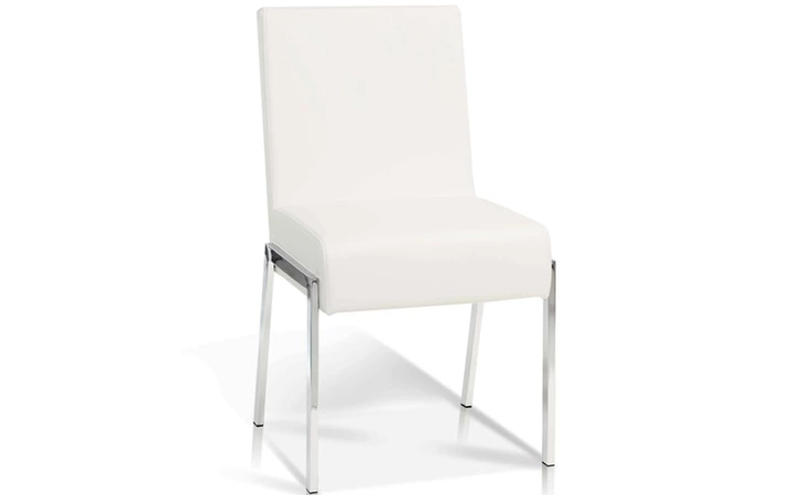 SEF317026 CORRY SIDE CHAIR SYNTHETIC LEATHER WHITE, CHROME KORSON  SEF317026