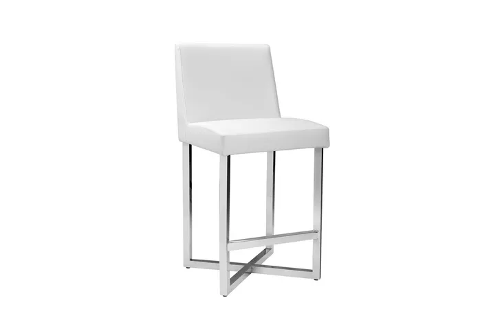 HOWARD HOWARD COUNTER STOOL - STAINLESS STEEL - WHITE SUNPAN FURNITURE  100220