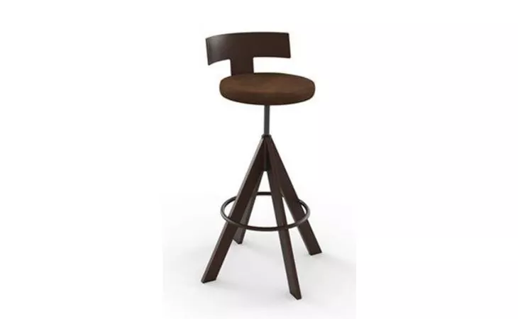 40614D Uplift SCREW STOOL UPLIFT DISTRESSED SOLID WOOD SEAT AND METAL BACKREST