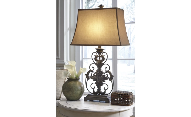 Sallee POLY TABLE LAMP (1/CN) ASHLEY Gold Finish L200064