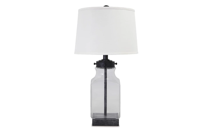 Sharolyn GLASS TABLE LAMP (1/CN) ASHLEY Transparent/Silver Finish L430144