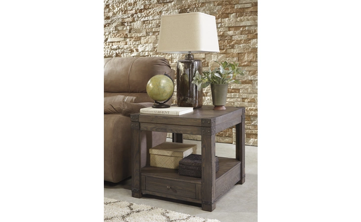 BURLADEN RECTANGULAR END TABLE BURLADEN ASHLEY  T846-3