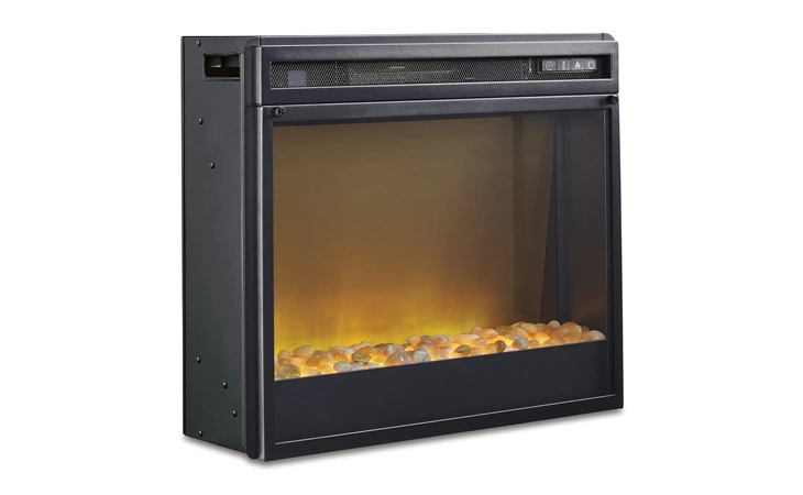 Entertainment Accessories FIREPLACE INSERT GLASS/STONE ASHLEY Black W100-02