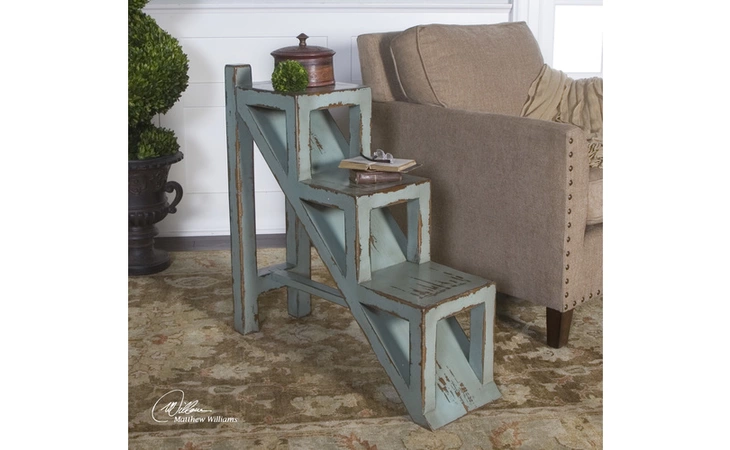 25584  ASHER BLUE, ACCENT TABLE
