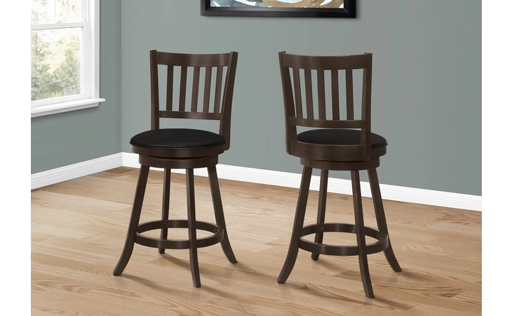 I1237  BARSTOOL - 2PCS - 39 H - ESPRESSO - SWIVEL COUNTER HEIGHT