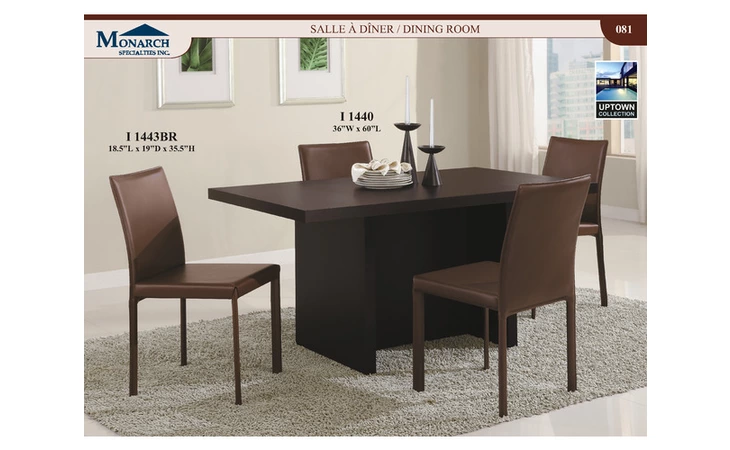 I1440  CAPPUCCINO HOLLOW-CORE 36X 60 DINING TABLE 
 PG81
