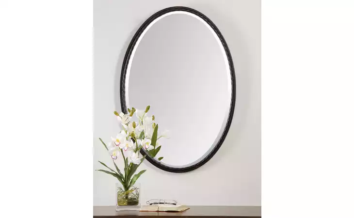 01116  CASALINA OVAL MIRROR, OIL RUBBED BRONZE