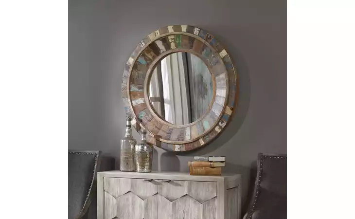 04017 JEREMIAH ROUND MIRROR UTTERMOST  04017