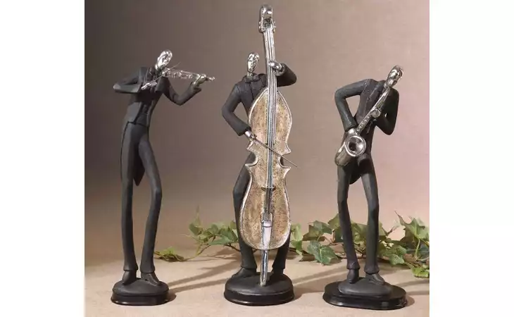 19061 MUSICIANS FIGURINES, S/3 UTTERMOST  19061