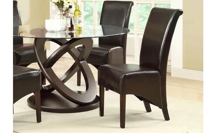 I1776BR  DINING CHAIR - 2PCS - 40 H - DARK BROWN LEATHER-LOOK