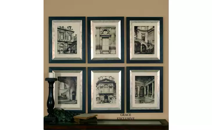 33430 PARIS SCENE FRAMED PRINTS, S/6 UTTERMOST  33430