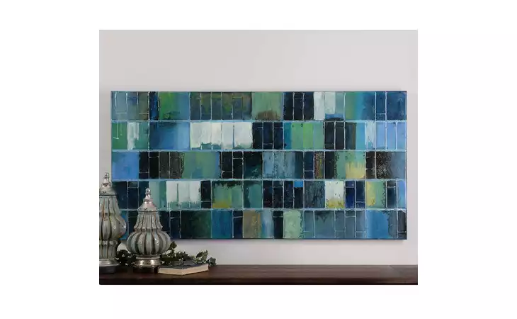 34300  GLASS TILES HAND PAINTED CANVAS