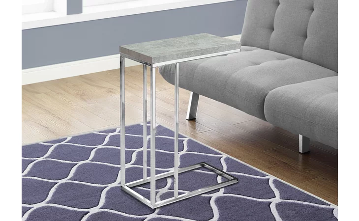 I3372  ACCENT TABLE - GREY CEMENT WITH CHROME METAL