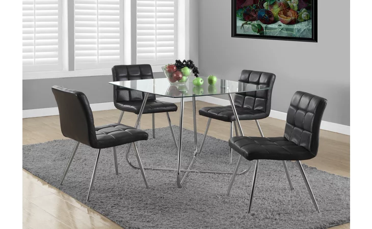 I1070 DINING TABLE - 40 DIA CHROME WITH 8MM TEMPERED GLASS MONARCH SPECIALTIES  I1070