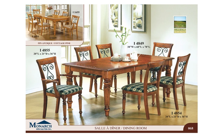 I4849  DARK OAK 38X 78 DINING TABLE WITH AN 18 PANEL LEAF 
 PG68