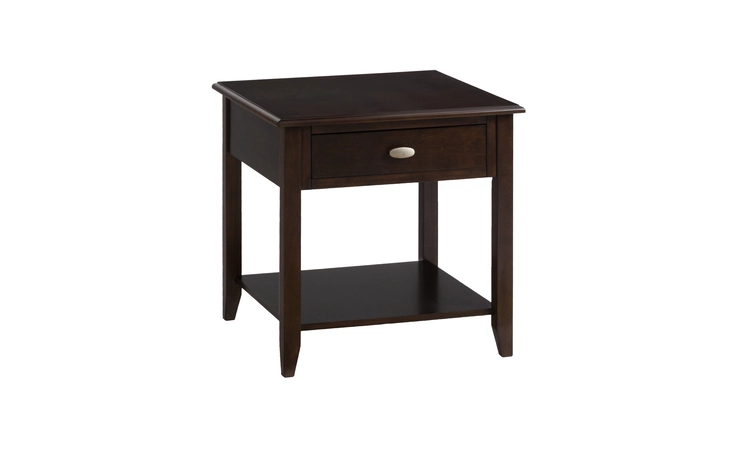 1030-3 MERLOT FINISH END TABLE W/DRAWER, SHELF MERLOT FINISH