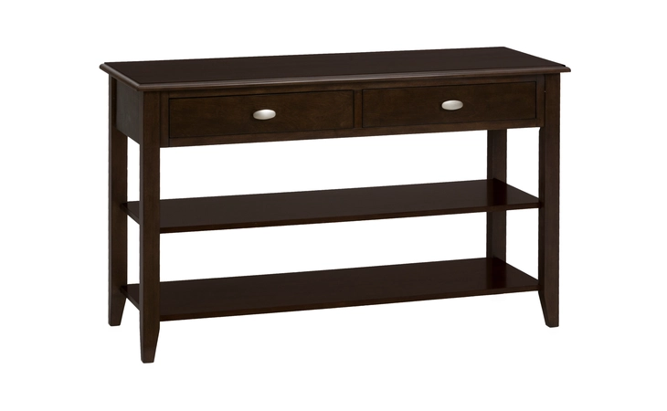 1030-4 MERLOT FINISH SOFA/MEDIA TABLE W/2 DRAWERS, 2 SHELVES MERLOT FINISH