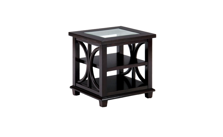 966-3 PANAMA BROWN FINISH END TABLE W/ 2 SHELVES PANAMA BROWN FINISH