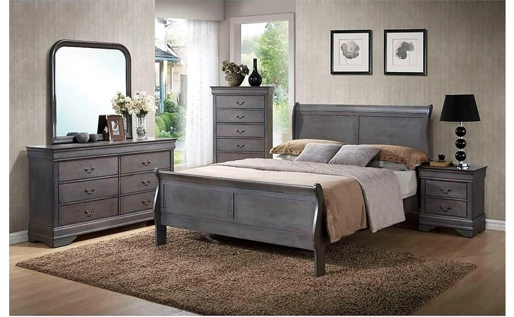 C4934A-040  DRESSER, 6 DRAWERS, GREY