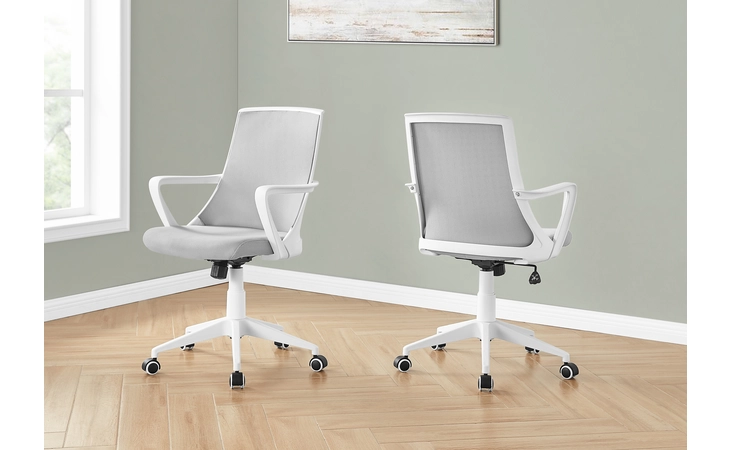I7294  OFFICE CHAIR - WHITE / GREY MESH / MULTI POSITION