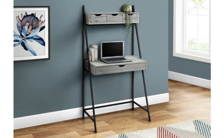 I7331 COMPUTER DESK - 32 L - GREY - BLACK METAL MONARCH SPECIALTIES  I7331