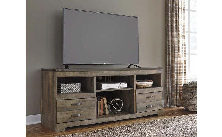 Trinell LG TV STAND W/FIREPLACE OPTION ASHLEY Brown W446-68