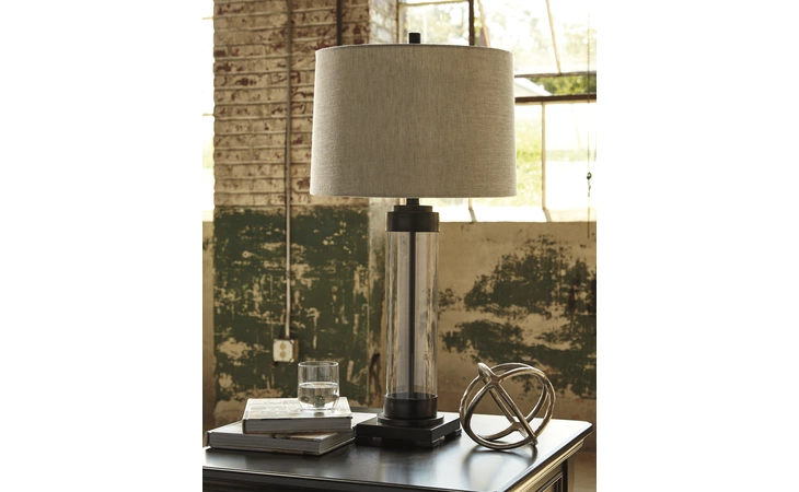 Talar GLASS TABLE LAMP (1/CN) ASHLEY Clear/Bronze Finish L430164