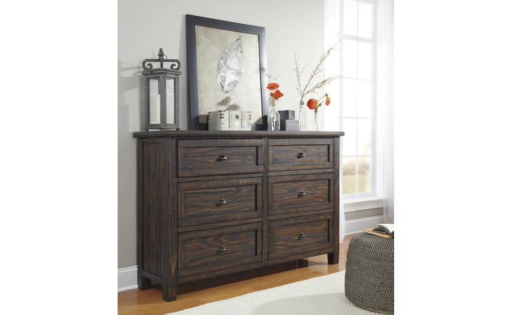 B658-31 TRUDELL - DARK BROWN DRESSER TRUDELL DARK BROWN