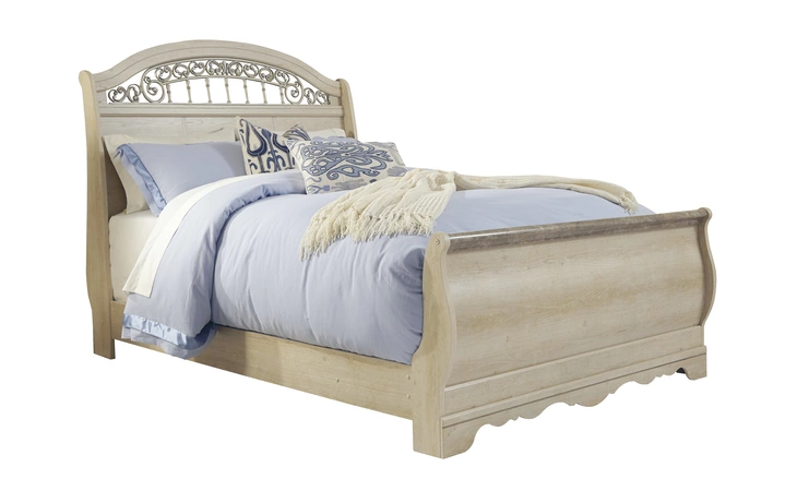 Catalina QUEEN SLEIGH HEADBOARD ASHLEY FURNITURE Antique White B196-77