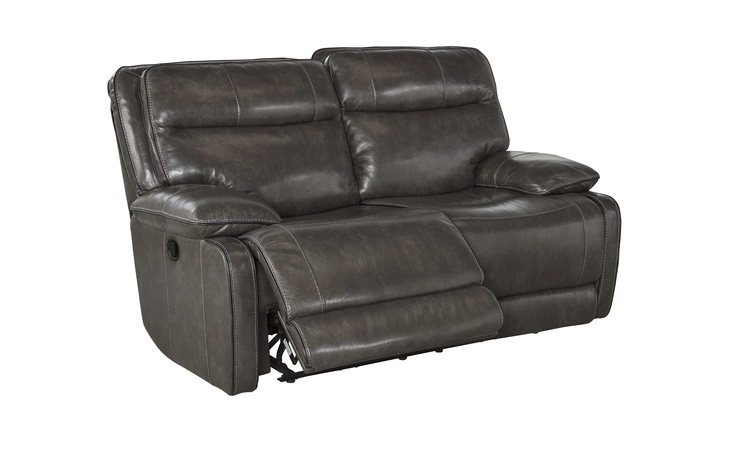 U7260186 Leather RECLINING LOVESEAT PALLADUM