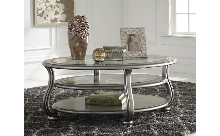Coralayne OVAL COFFEE TABLE ASHLEY Oval Cocktail Table T820-0