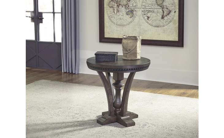 T890-6  ROUND END TABLE LARRENTON