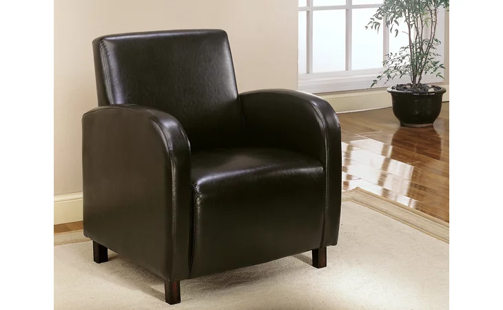 I8284  ACCENT CHAIR - DARK BROWN LEATHER-LOOK FABRIC