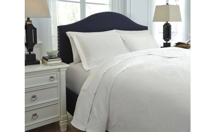 BAZEK QUEEN COVERLET SET BAZEK WHITE ASHLEY  Q757013Q