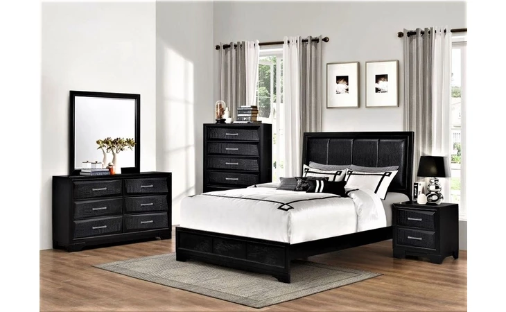 C5133A-020  NIGHTSTAND BLK 2DRW