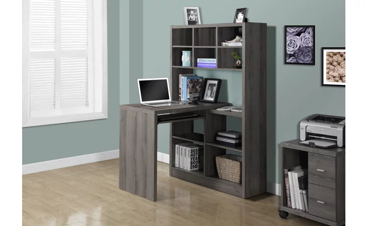 I7134
 COMPUTER DESK - DARK TAUPE LEFT OR RIGHT FACING CORNER MONARCH SPECIALTIES  I7134
