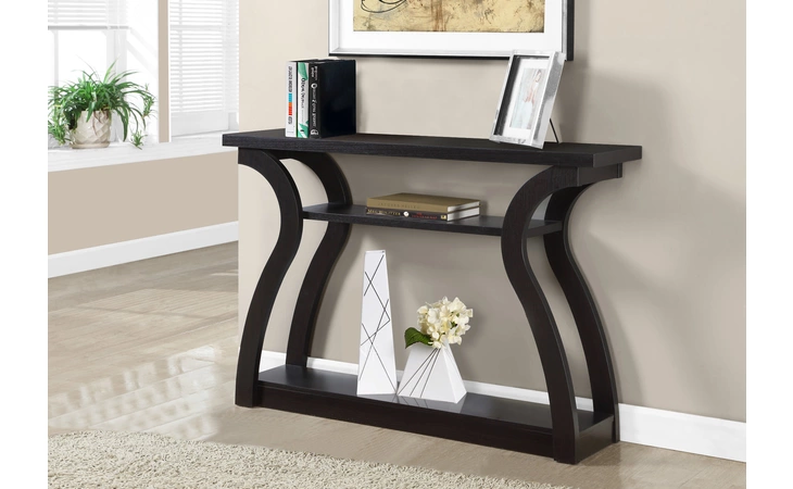 I2445 ACCENT TABLE - 47 L - ESPRESSO HALL CONSOLE MONARCH SPECIALTIES  I2445