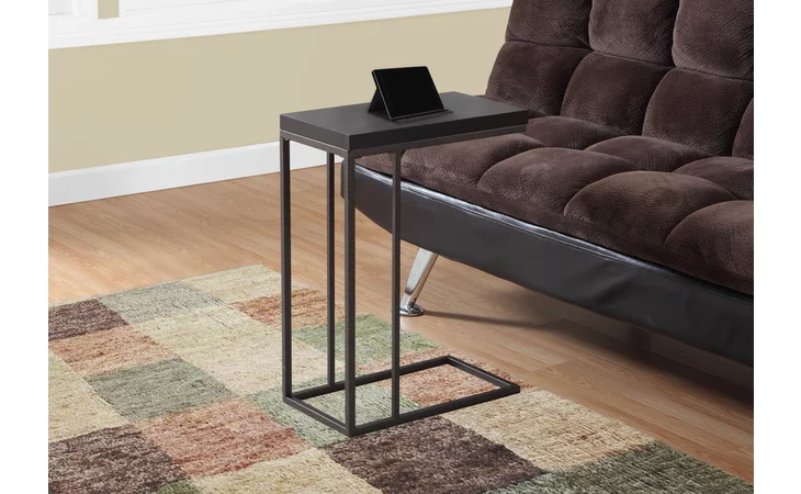 I3088  ACCENT TABLE - ESPRESSO / BRONZE METAL