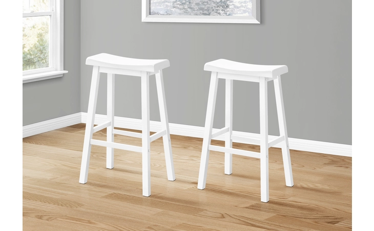 I1534  BARSTOOL - 2PCS - 29 H - WHITE SADDLE SEAT