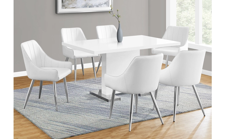 I1090 DINING TABLE - 35 X 60  - HIGH GLOSSY WHITE MONARCH SPECIALTIES  I1090