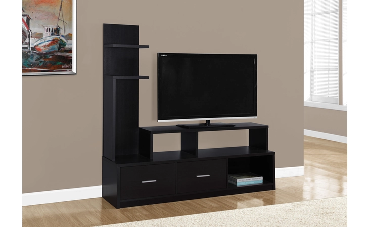 I2695  TV STAND - 60 L - ESPRESSO WITH A DISPLAY TOWER