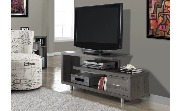 I2574  TV STAND - 60 L - DARK TAUPE WITH 1 DRAWER