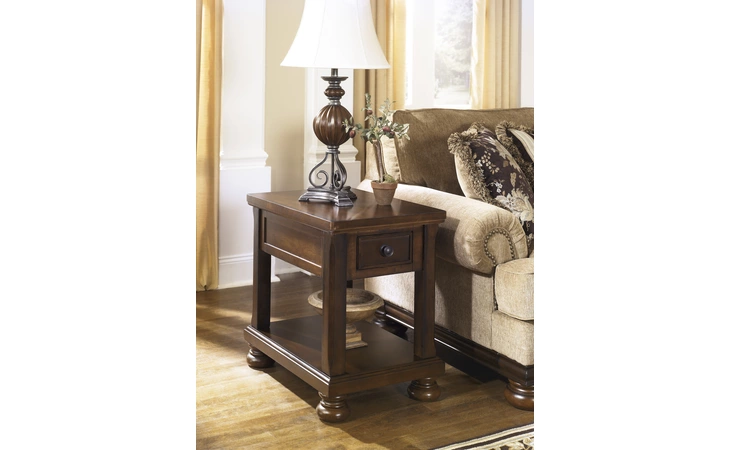 Porter CHAIR SIDE END TABLE ASHLEY Rustic Brown T697-3