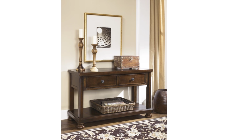 Porter CONSOLE SOFA TABLE ASHLEY Rustic Brown T697-4