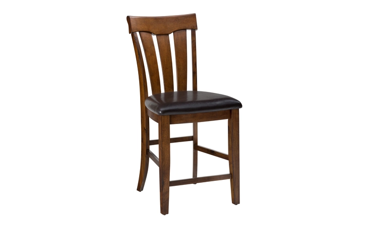 505-BS423KD PLANTATION FINISH COUNTERED SLATBACK COUNTER HEIGHT STOOL W/UPH SEAT (2/CTN) PLANTATION FINISH