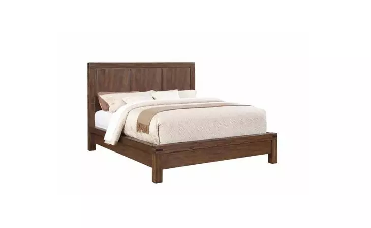 204111Q  LANCASHIRE RUSTIC WIRE-BRUSHED CINNAMON QUEEN BED